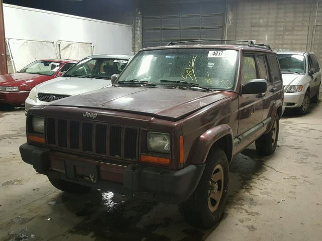 1J4FF48S4YL267460 - 2000 JEEP CHEROKEE S MAROON photo 2