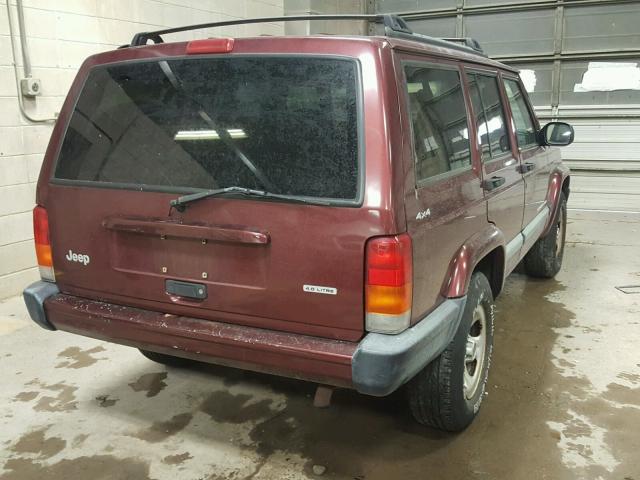 1J4FF48S4YL267460 - 2000 JEEP CHEROKEE S MAROON photo 4