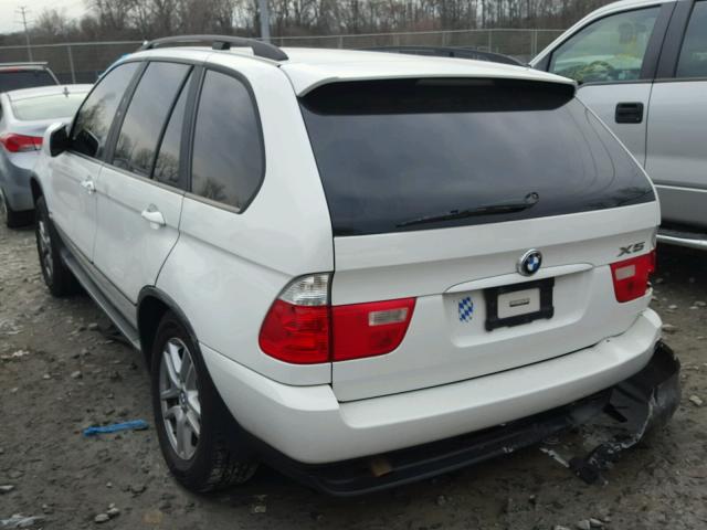 5UXFA13584LU25652 - 2004 BMW X5 3.0I WHITE photo 3