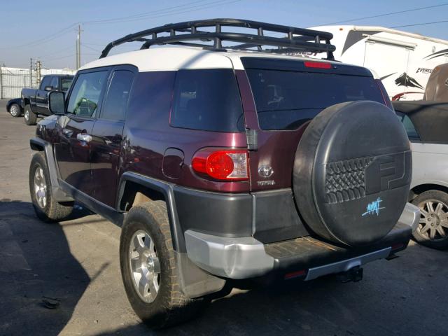 JTEBU11F970083844 - 2007 TOYOTA FJ CRUISER BURGUNDY photo 3