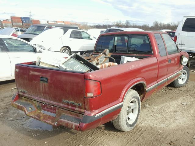 1GCCS19X9V8161470 - 1997 CHEVROLET S TRUCK S1 MAROON photo 4