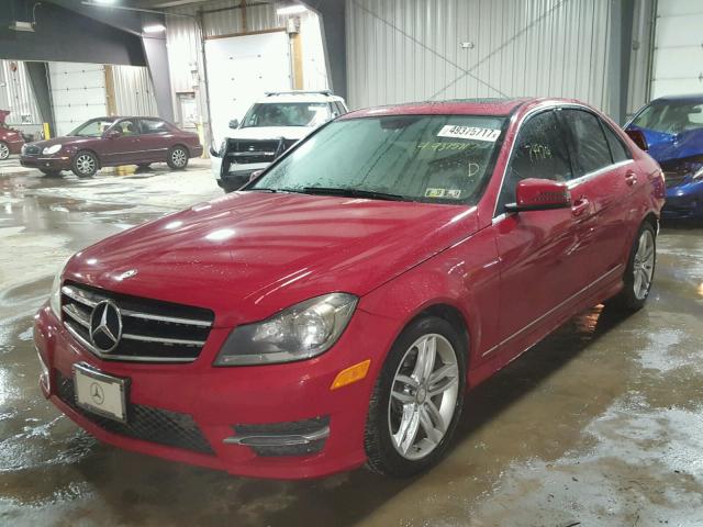 WDDGF8AB0ER322545 - 2014 MERCEDES-BENZ C 300 4MAT RED photo 2