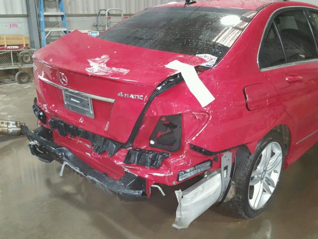 WDDGF8AB0ER322545 - 2014 MERCEDES-BENZ C 300 4MAT RED photo 9