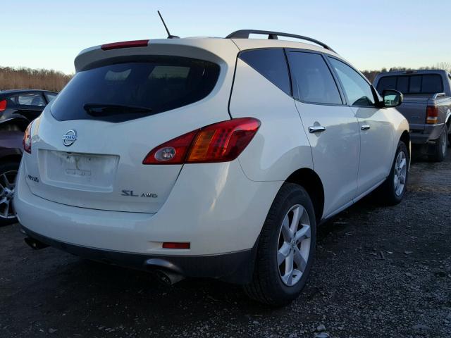 JN8AZ18WX9W102350 - 2009 NISSAN MURANO S WHITE photo 4