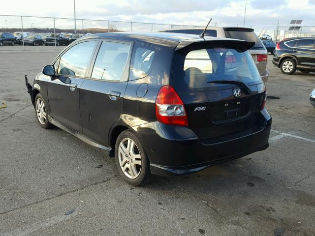 JHMGD38618S007891 - 2008 HONDA FIT SPORT BLACK photo 3