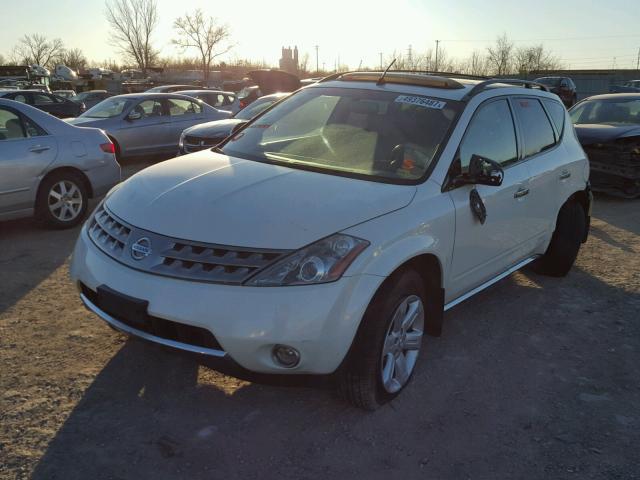 JN8AZ08W17W653547 - 2007 NISSAN MURANO SL WHITE photo 2