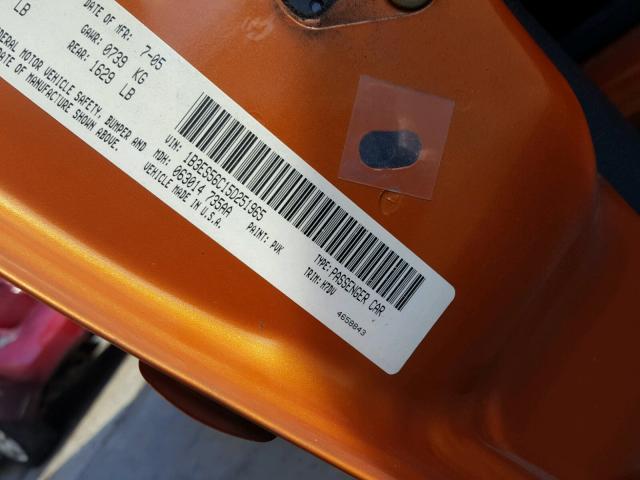 1B3ES56C15D251965 - 2005 DODGE NEON SXT ORANGE photo 10