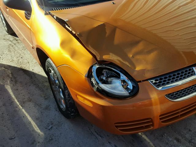 1B3ES56C15D251965 - 2005 DODGE NEON SXT ORANGE photo 9