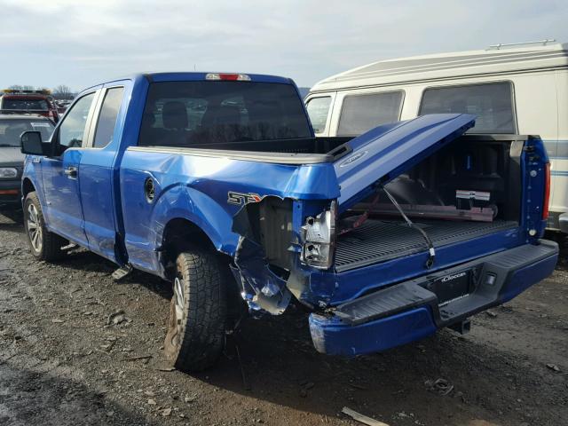 1FTEX1EPXHFA39622 - 2017 FORD F150 SUPER BLUE photo 3