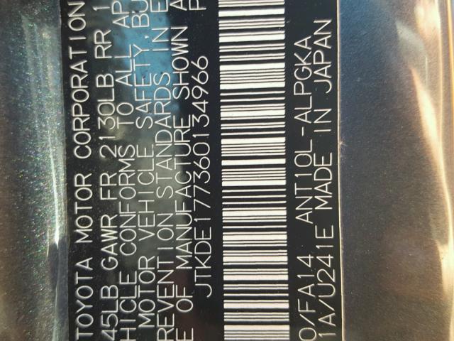 JTKDE177360134966 - 2006 TOYOTA SCION TC 蓝色 照片 10