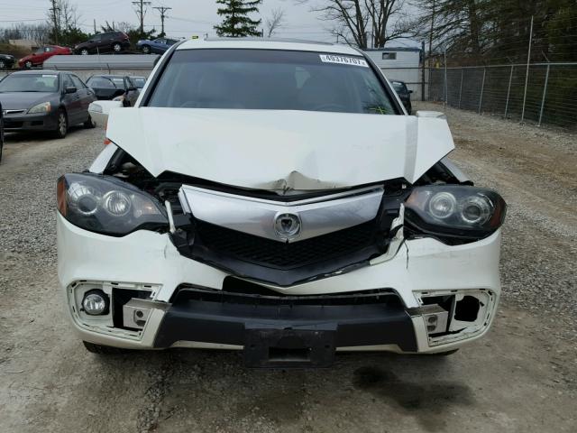 5J8TB1H5XAA003319 - 2010 ACURA RDX TECHNO WHITE photo 9