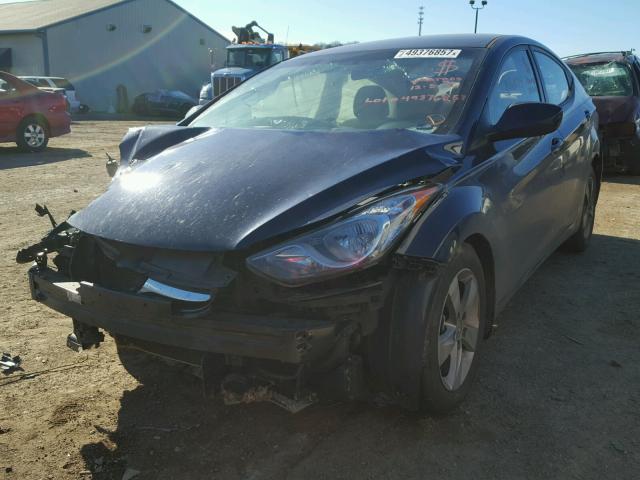 5NPDH4AE5DH452157 - 2013 HYUNDAI ELANTRA GL BLUE photo 2