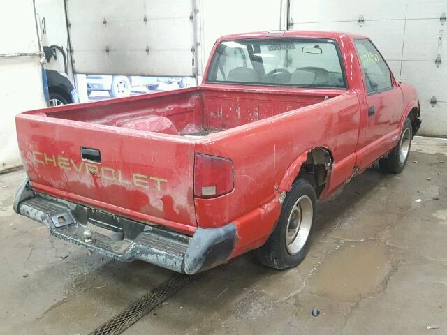 1GCCS14X0T8201150 - 1996 CHEVROLET S TRUCK S1 RED photo 4