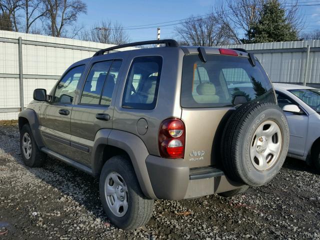 1J4GL48K27W716466 - 2007 JEEP LIBERTY SP TAN photo 3