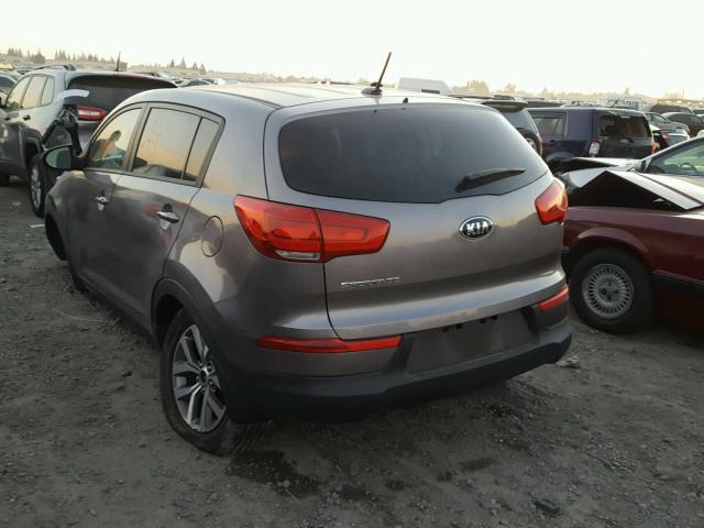 KNDPB3AC5F7683073 - 2015 KIA SPORTAGE L GRAY photo 3