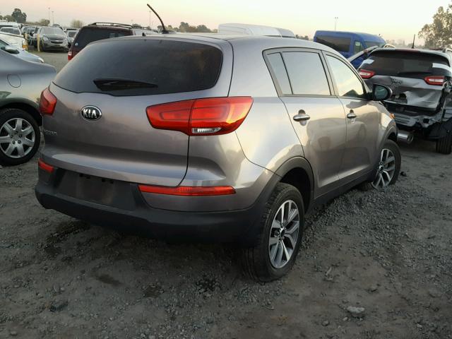 KNDPB3AC5F7683073 - 2015 KIA SPORTAGE L GRAY photo 4