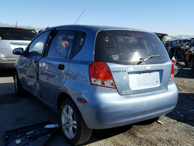 KL1TD66606B532787 - 2006 CHEVROLET AVEO BASE Көк фото 3