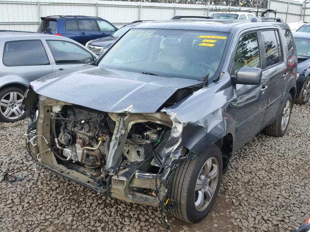 5FNYF4H54DB001331 - 2013 HONDA PILOT EXL GRAY photo 2