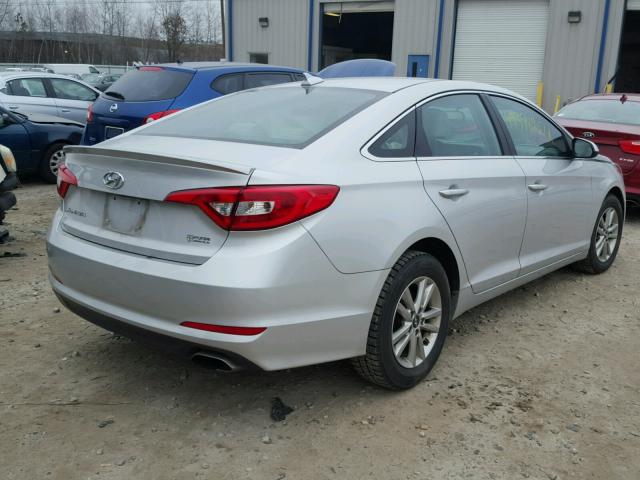 5NPE24AF7FH251376 - 2015 HYUNDAI SONATA SE GRAY photo 4