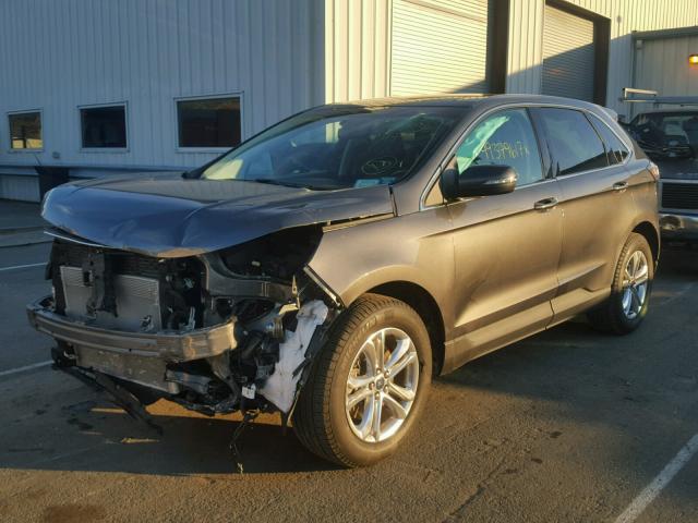 2FMTK4J81FBB94253 - 2015 FORD EDGE SEL GRAY photo 2