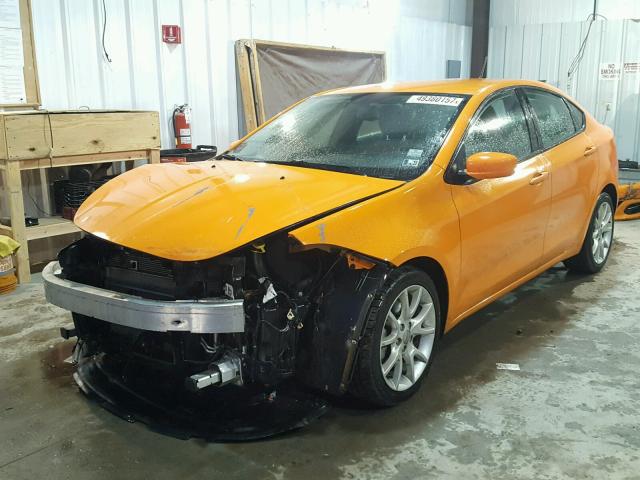 1C3CDFBA1DD330596 - 2013 DODGE DART SXT ORANGE photo 2