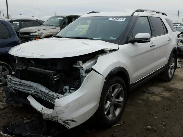 1FM5K8F87EGC11346 - 2014 FORD EXPLORER L WHITE photo 2