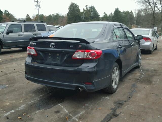 2T1BU4EE2BC557185 - 2011 TOYOTA COROLLA BA BLACK photo 4