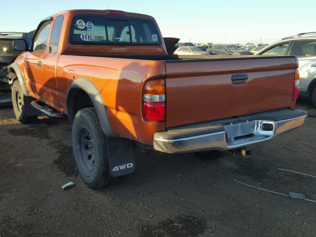 5TEWN72N42Z008778 - 2002 TOYOTA TACOMA XTR ORANGE photo 3