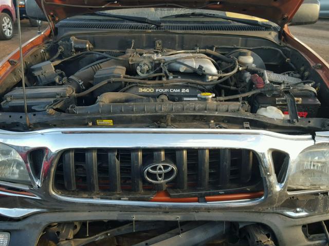 5TEWN72N42Z008778 - 2002 TOYOTA TACOMA XTR ORANGE photo 7