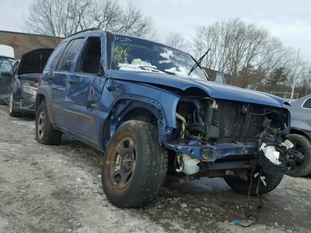 1J4GL48K54W139699 - 2004 JEEP LIBERTY SP BLUE photo 1