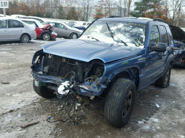 1J4GL48K54W139699 - 2004 JEEP LIBERTY SP BLUE photo 2