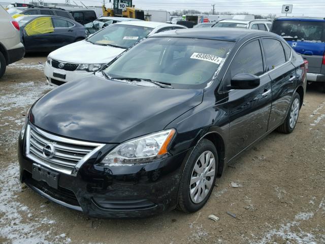 3N1AB7AP1EL622932 - 2014 NISSAN SENTRA S BLACK photo 2