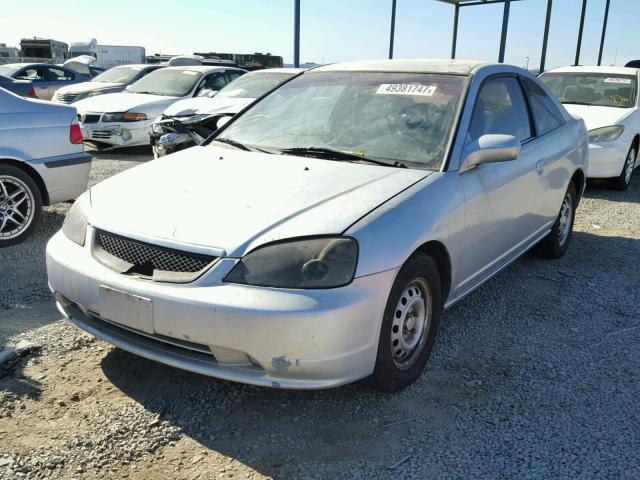 1HGEM22521L015888 - 2001 HONDA CIVIC LX SILVER photo 2