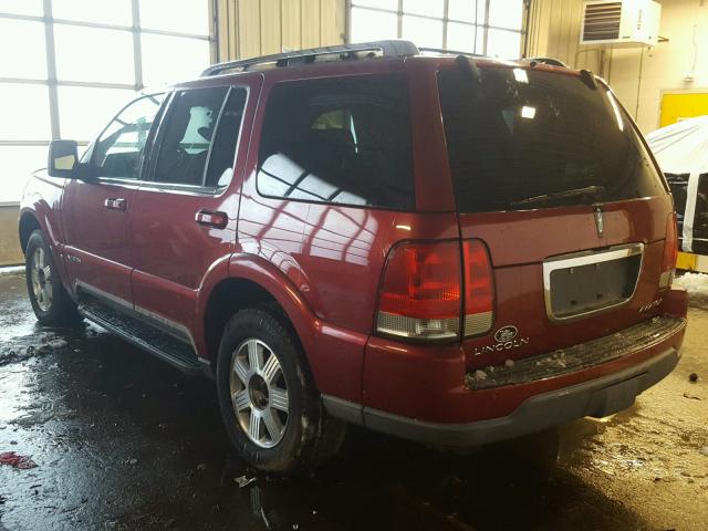 5LMEU88H44ZJ43112 - 2004 LINCOLN AVIATOR RED photo 3