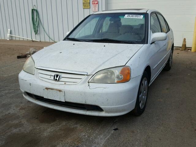 1HGES26742L007696 - 2002 HONDA CIVIC EX WHITE photo 2