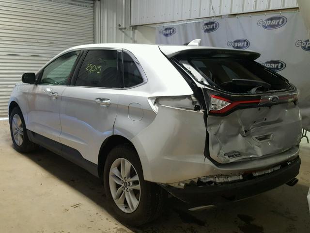 2FMTK3J83FBB11285 - 2015 FORD EDGE SEL SILVER photo 3