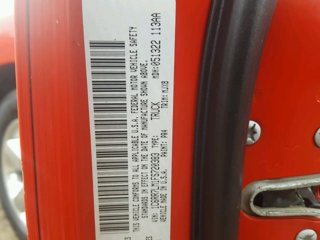 1C6RR7LM1FS720383 - 2015 RAM 1500 SLT RED photo 10