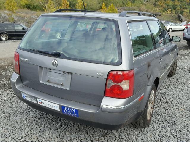 WVWVH63B12E389588 - 2002 VOLKSWAGEN PASSAT GLS GRAY photo 4