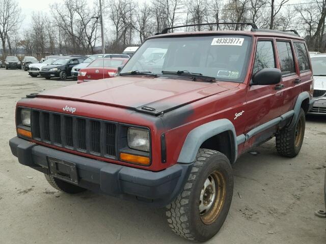 1J4FJ68SXWL285677 - 1998 JEEP CHEROKEE S RED photo 2