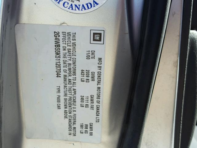 2G4WB55K511207044 - 2001 BUICK REGAL LS SILVER photo 10