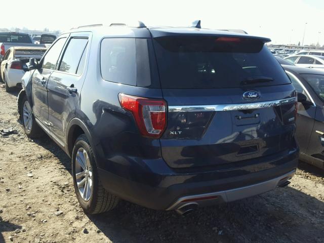 1FM5K7DH1HGA12648 - 2017 FORD EXPLORER X BLUE photo 3