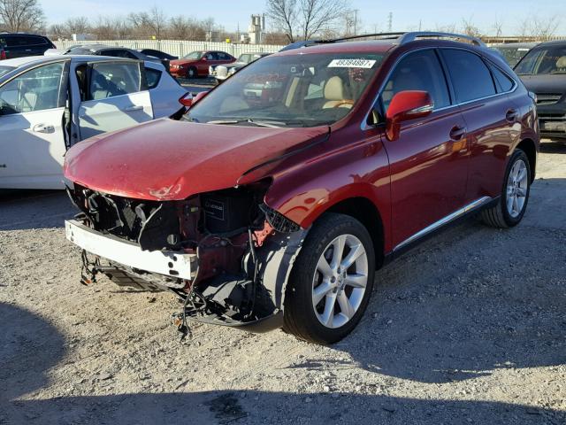 JTJBK1BAXA2002002 - 2010 LEXUS RX 350 RED photo 2