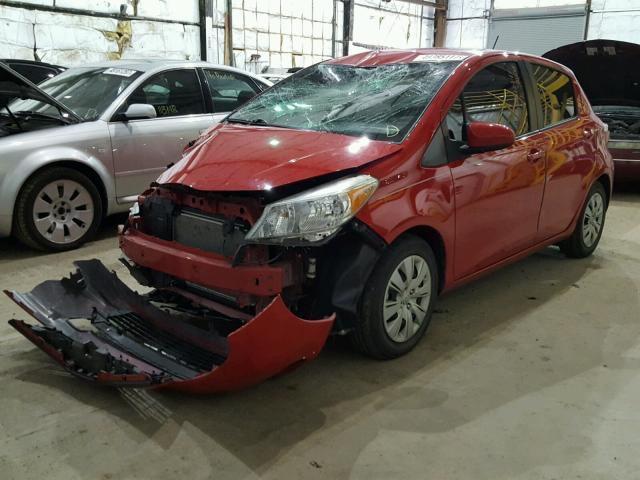 JTDKTUD34CD518802 - 2012 TOYOTA YARIS RED photo 2