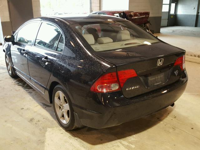 1HGFA16817L038857 - 2007 HONDA CIVIC EX BLACK photo 3