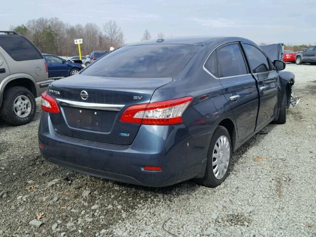 3N1AB7AP6DL785784 - 2013 NISSAN SENTRA S BLUE photo 4