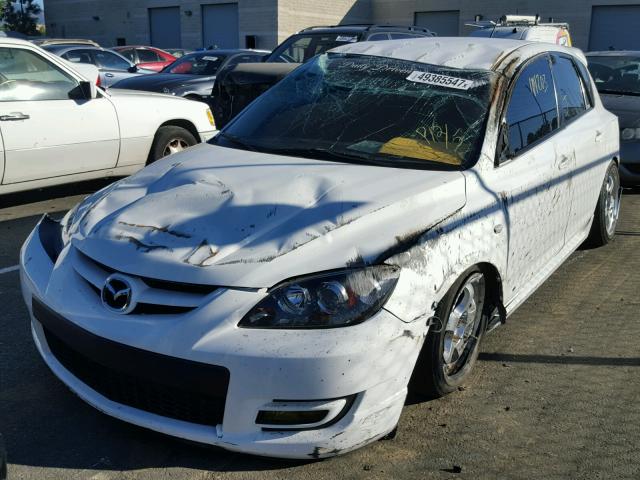 JM1BK34M091216181 - 2009 MAZDA SPEED 3 WHITE photo 2