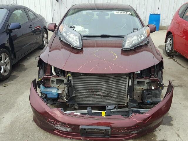 19XFB2F56CE330126 - 2012 HONDA CIVIC LX MAROON photo 9