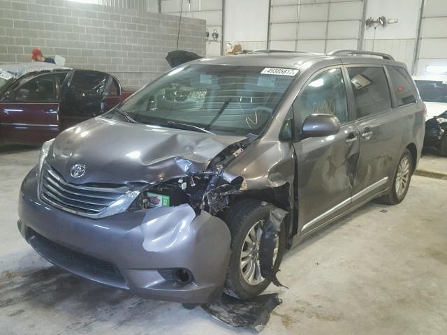 5TDYK3DCXBS071953 - 2011 TOYOTA SIENNA XLE CHARCOAL photo 2