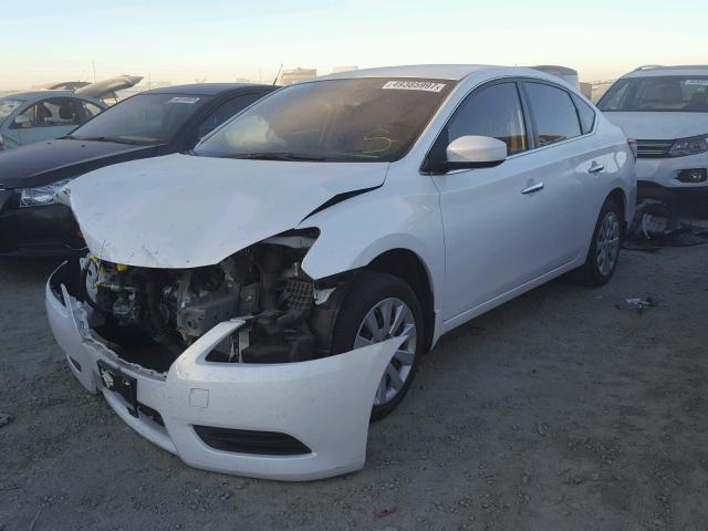 3N1AB7AP2EL646494 - 2014 NISSAN SENTRA S WHITE photo 2