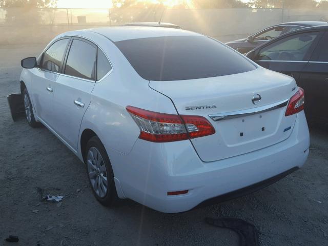 3N1AB7AP2EL646494 - 2014 NISSAN SENTRA S WHITE photo 3